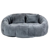 Komprimiertes 2-Sitzer-Sofa aus Chenille – Grau