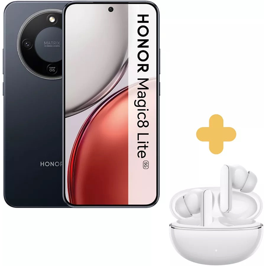 Smartphone HONOR Pack Magic8 Lite Schwarz 256GB+Earbuds X8i